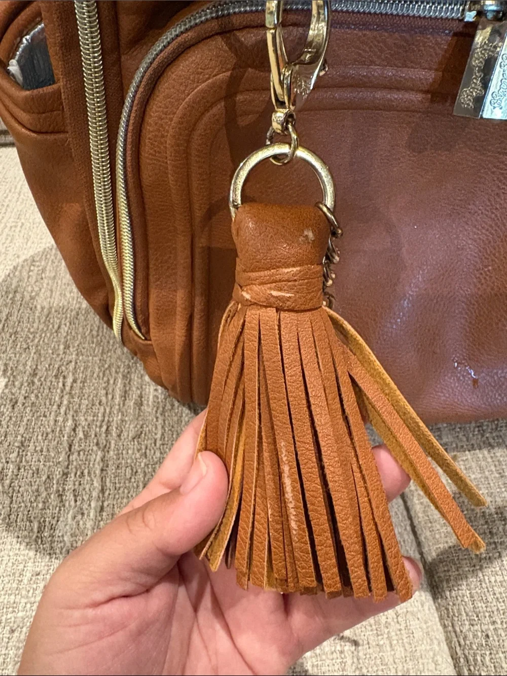 Itzy Ritzy boss baby diaper bag, cognac